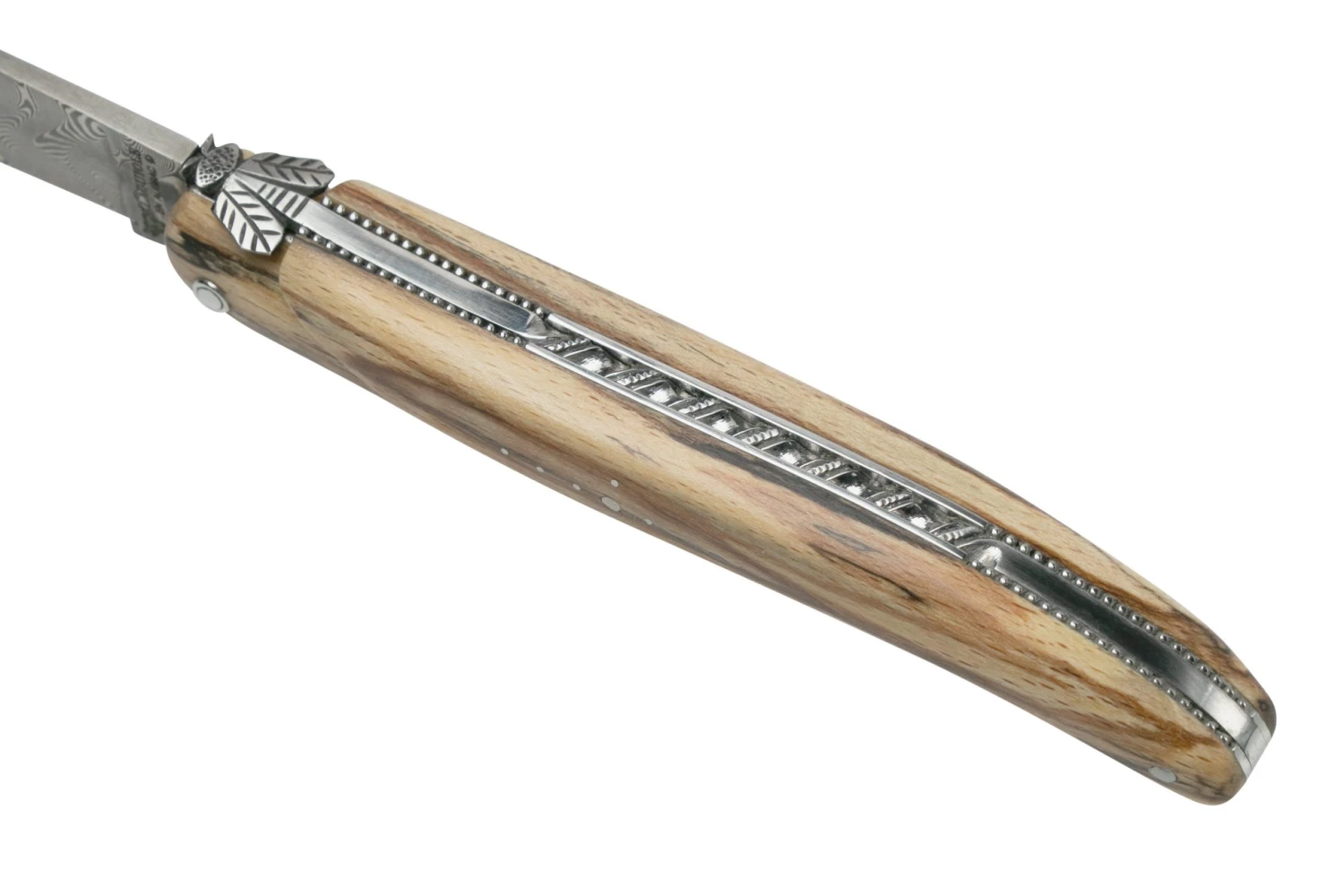 Laguiole En Aubrac Le Perlé 12 Cm L0512WA6J3DB Balbach Damast Full Handle Madera De Haya - Imagen 7