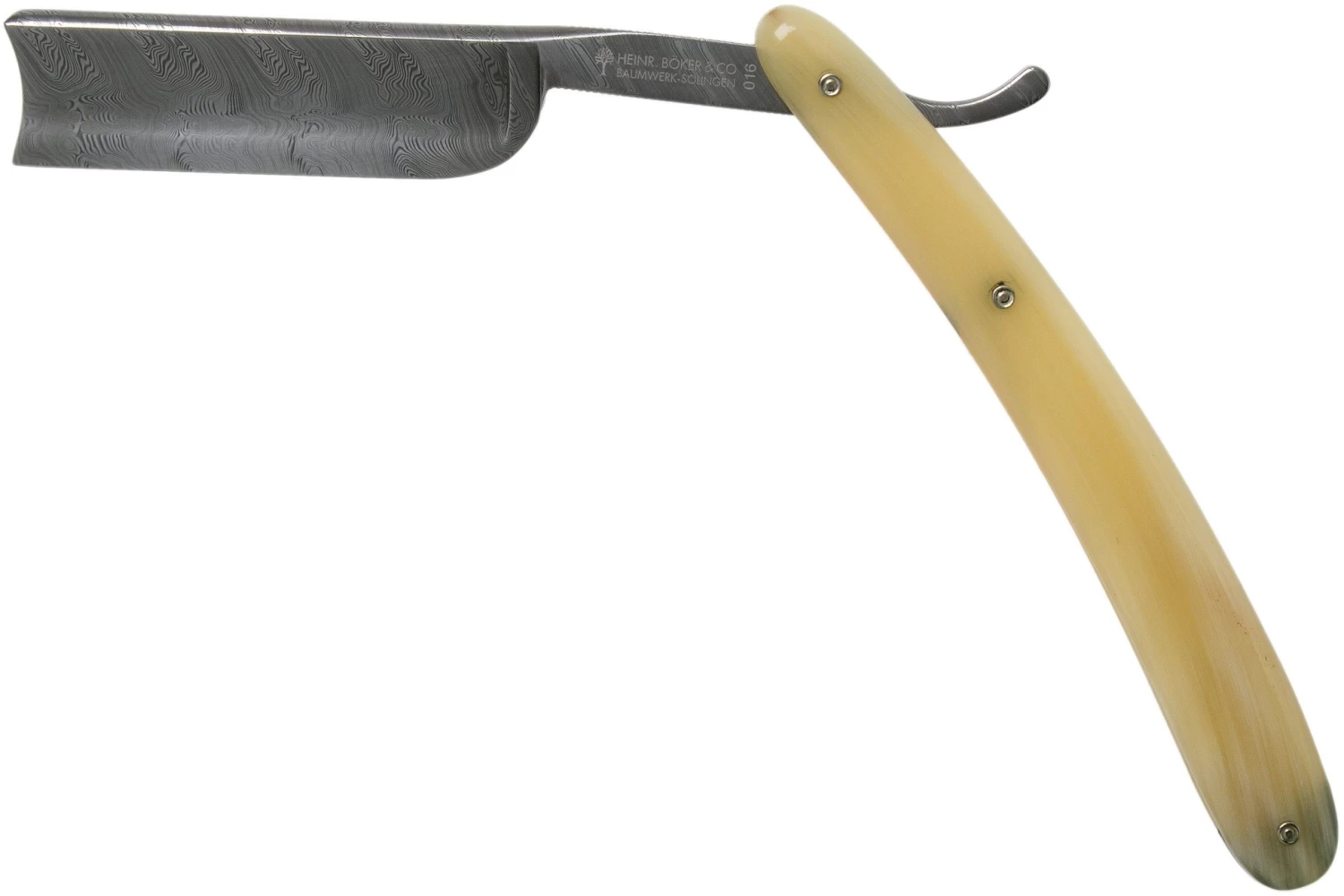 Böker Manufaktur Damascus Horn Navaja De Afeitar 140623DAM