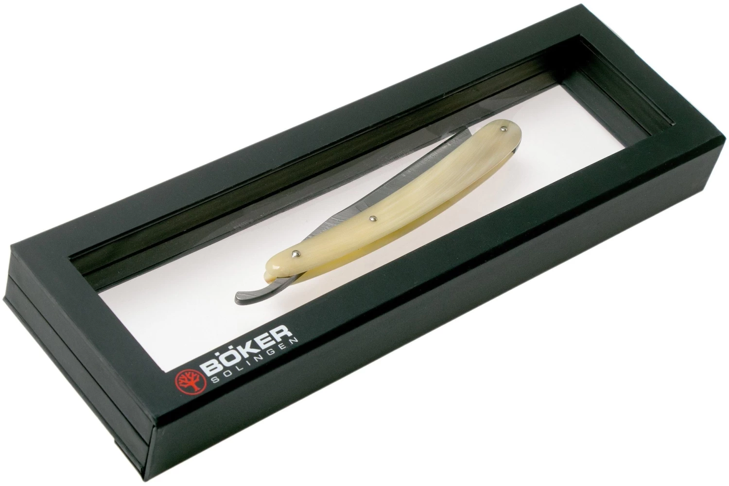 Böker Manufaktur Damascus Horn Navaja De Afeitar 140623DAM - Imagen 7