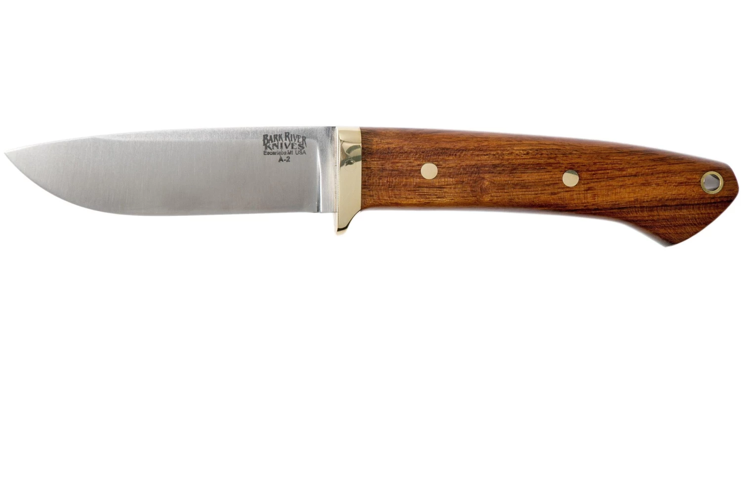 Bark River Classic Drop Point Hunter A2 Brass, Desert Ironwood Cuchillo De Caza