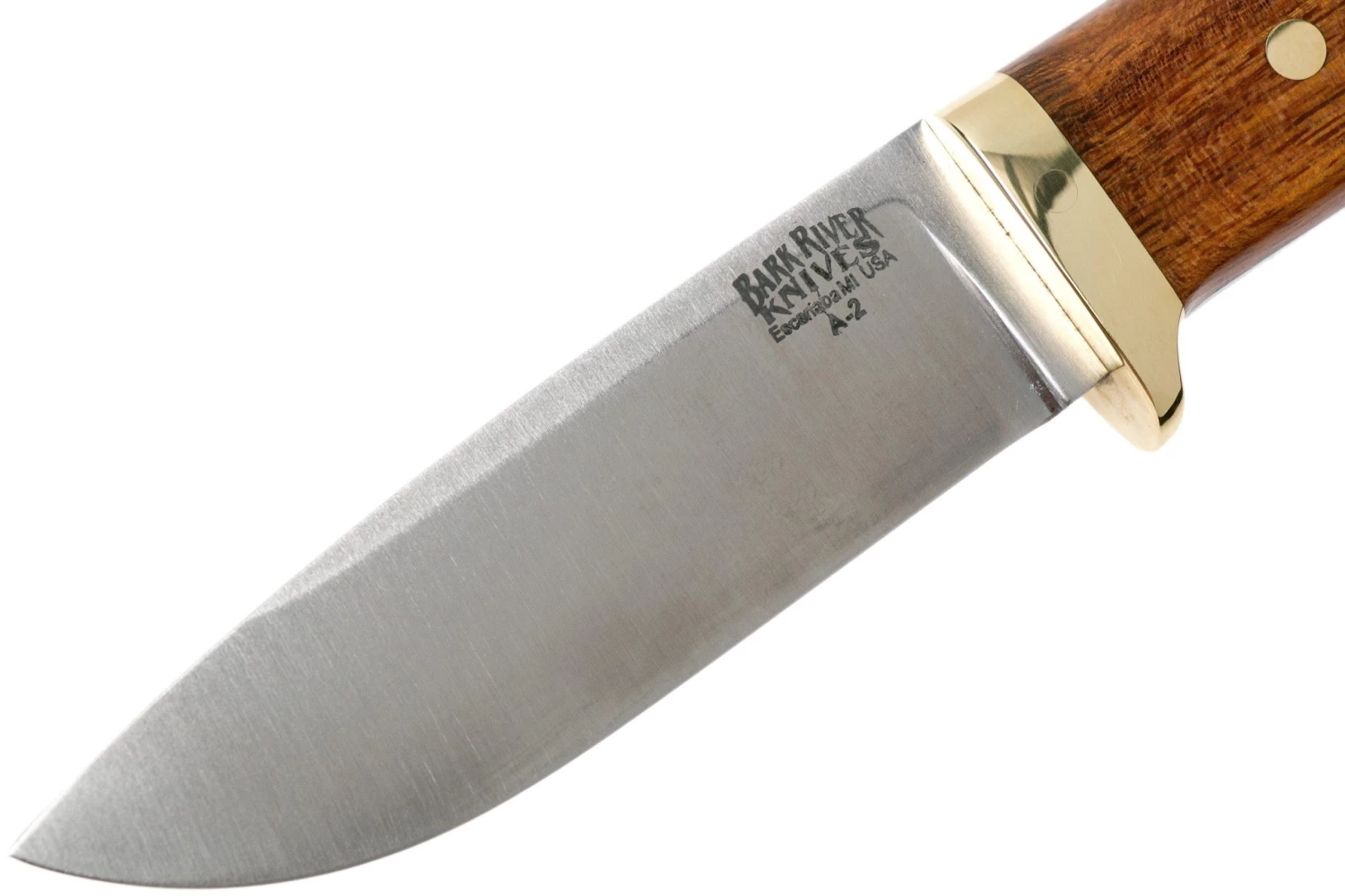Bark River Classic Drop Point Hunter A2 Brass, Desert Ironwood Cuchillo De Caza - Imagen 3