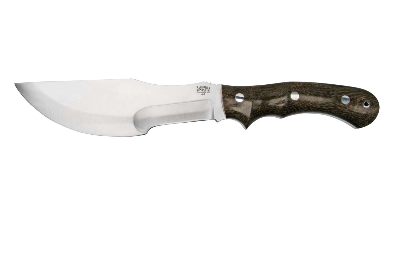 Bark River Trakker A2 Green Canvas Micarta Cuchillo De Exterior