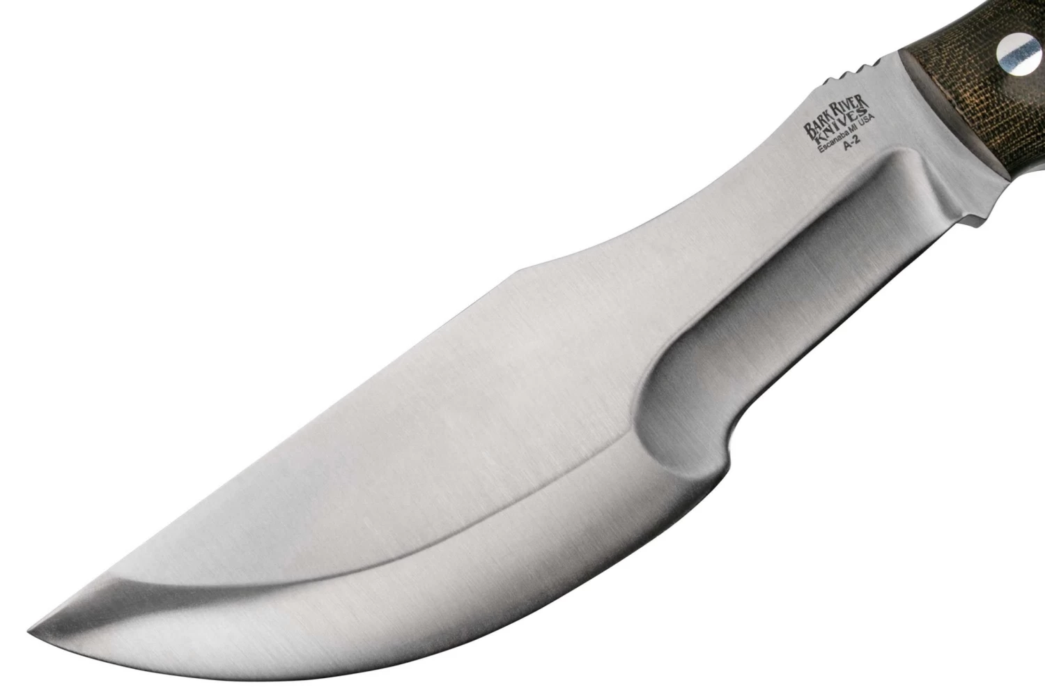 Bark River Trakker A2 Green Canvas Micarta Cuchillo De Exterior - Imagen 3