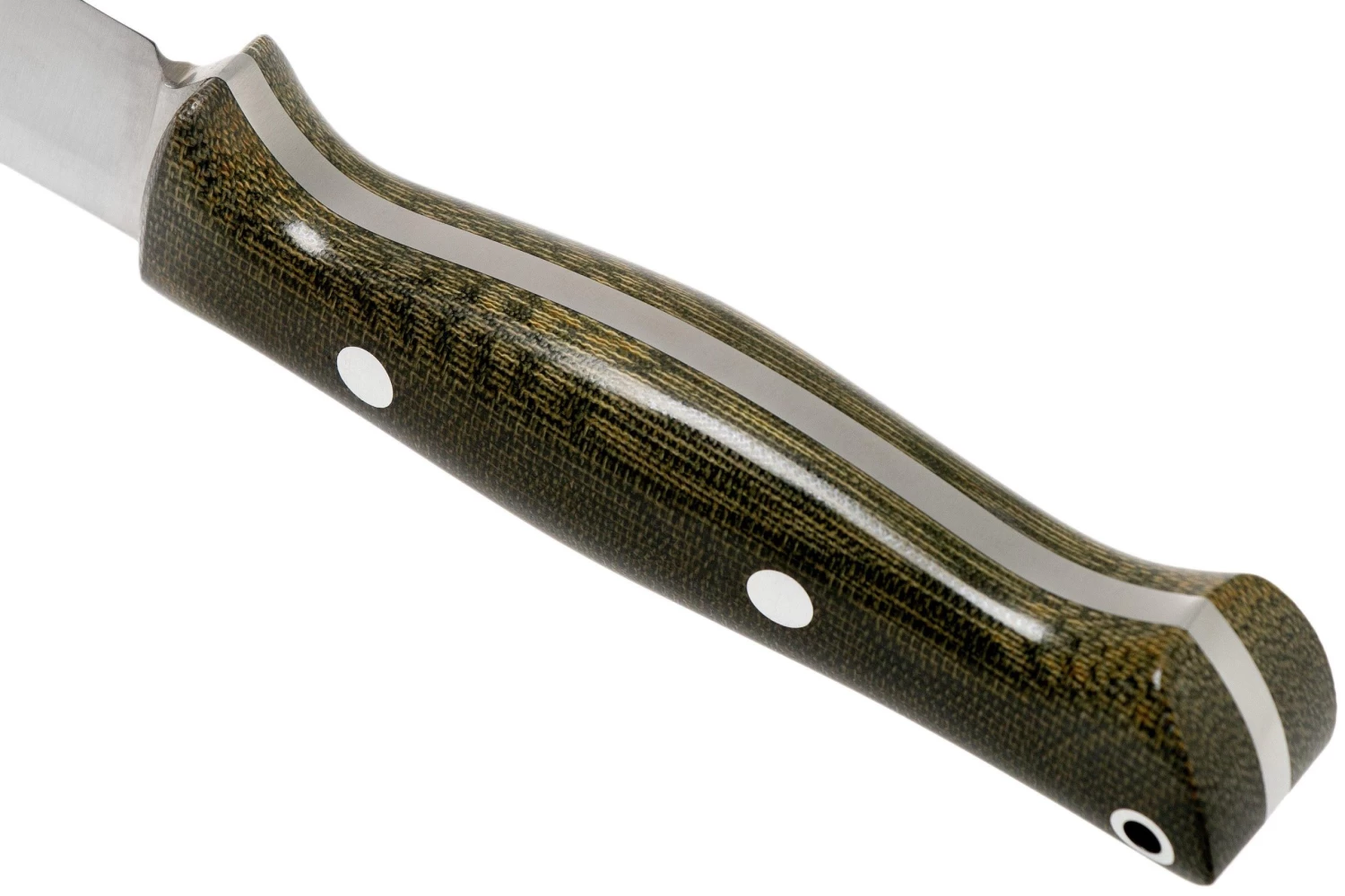 Bark River Gunny Hunter CPM S45VN, Green Canvas Micarta Cuchillo De Caza - Imagen 4