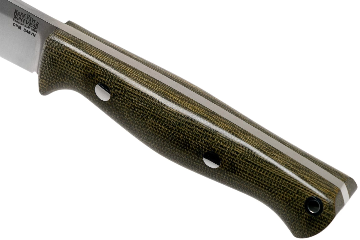 Bark River Gunny Hunter CPM S45VN, Green Canvas Micarta Cuchillo De Caza - Imagen 5