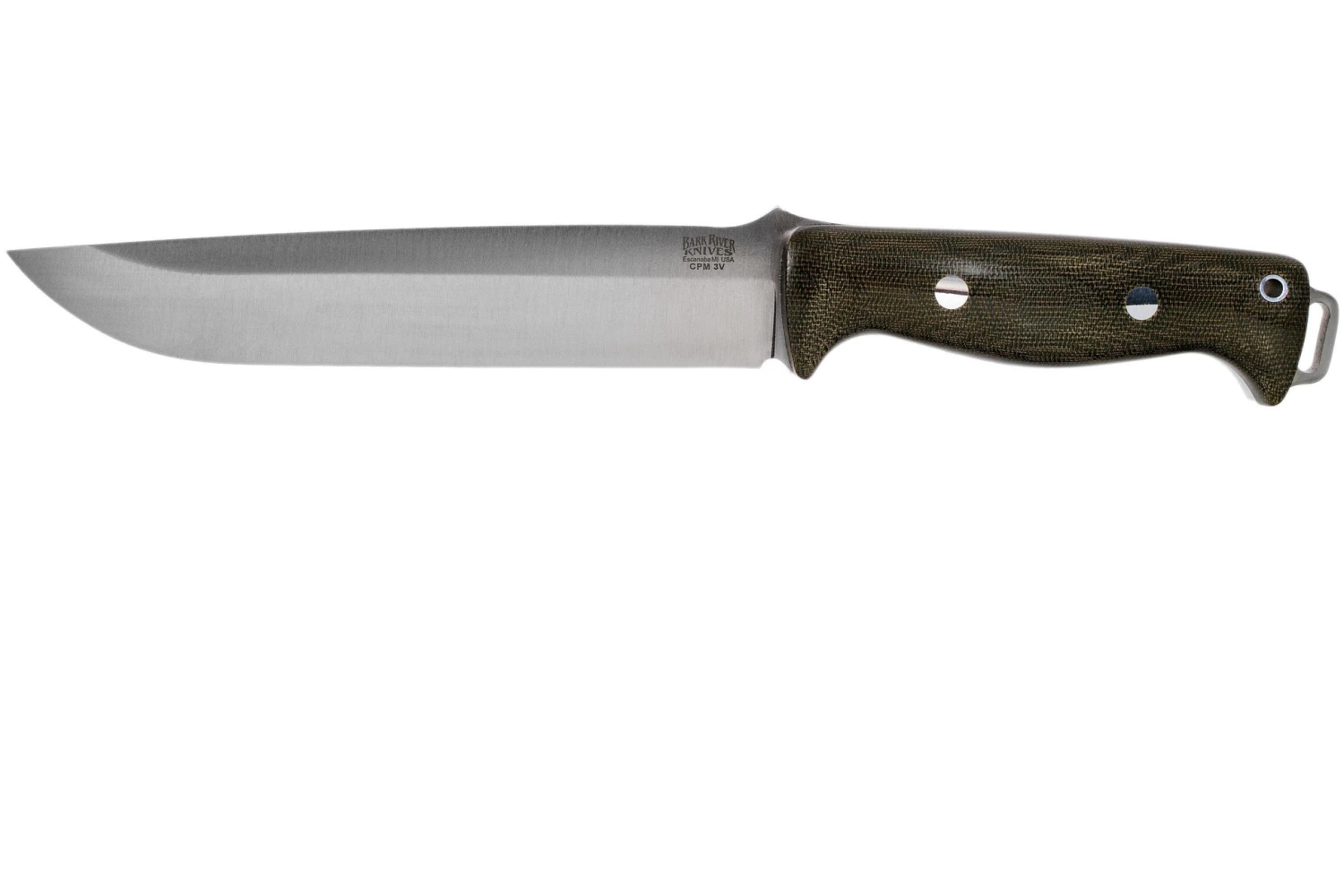 Bark River Bravo 2 CPM 3V, Green Canvas Micarta Cuchillo De Exterior
