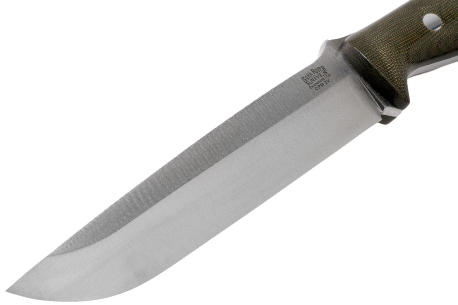 Bark River Bravo 2 CPM 3V, Green Canvas Micarta Cuchillo De Exterior - Imagen 3