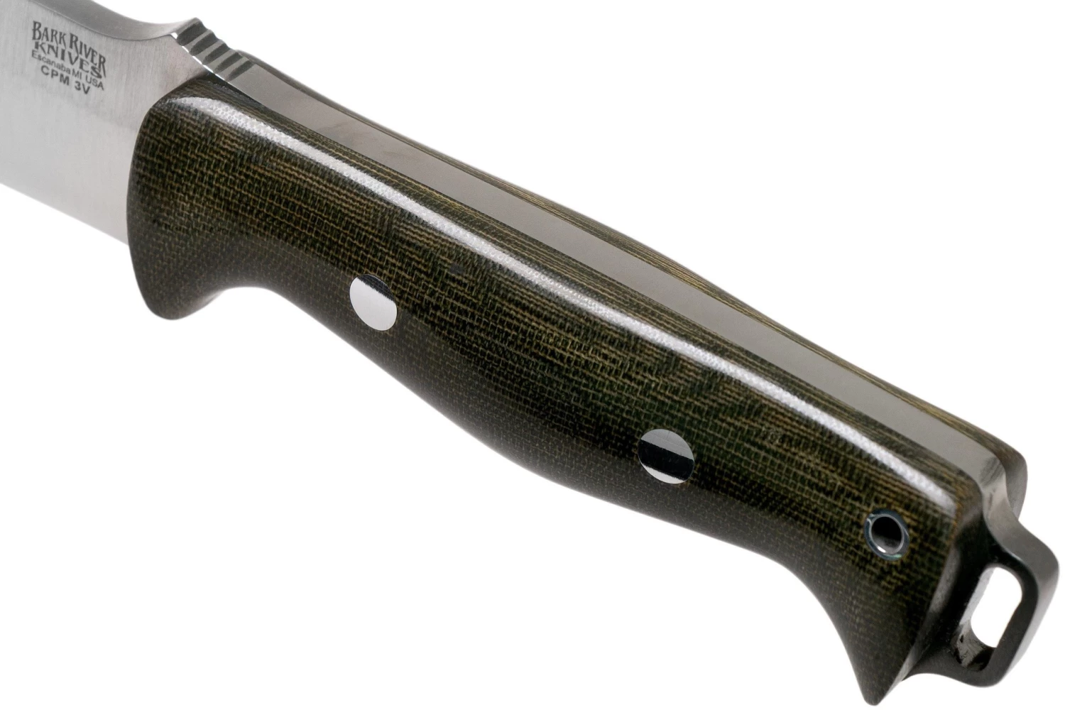 Bark River Bravo 2 CPM 3V, Green Canvas Micarta Cuchillo De Exterior - Imagen 5