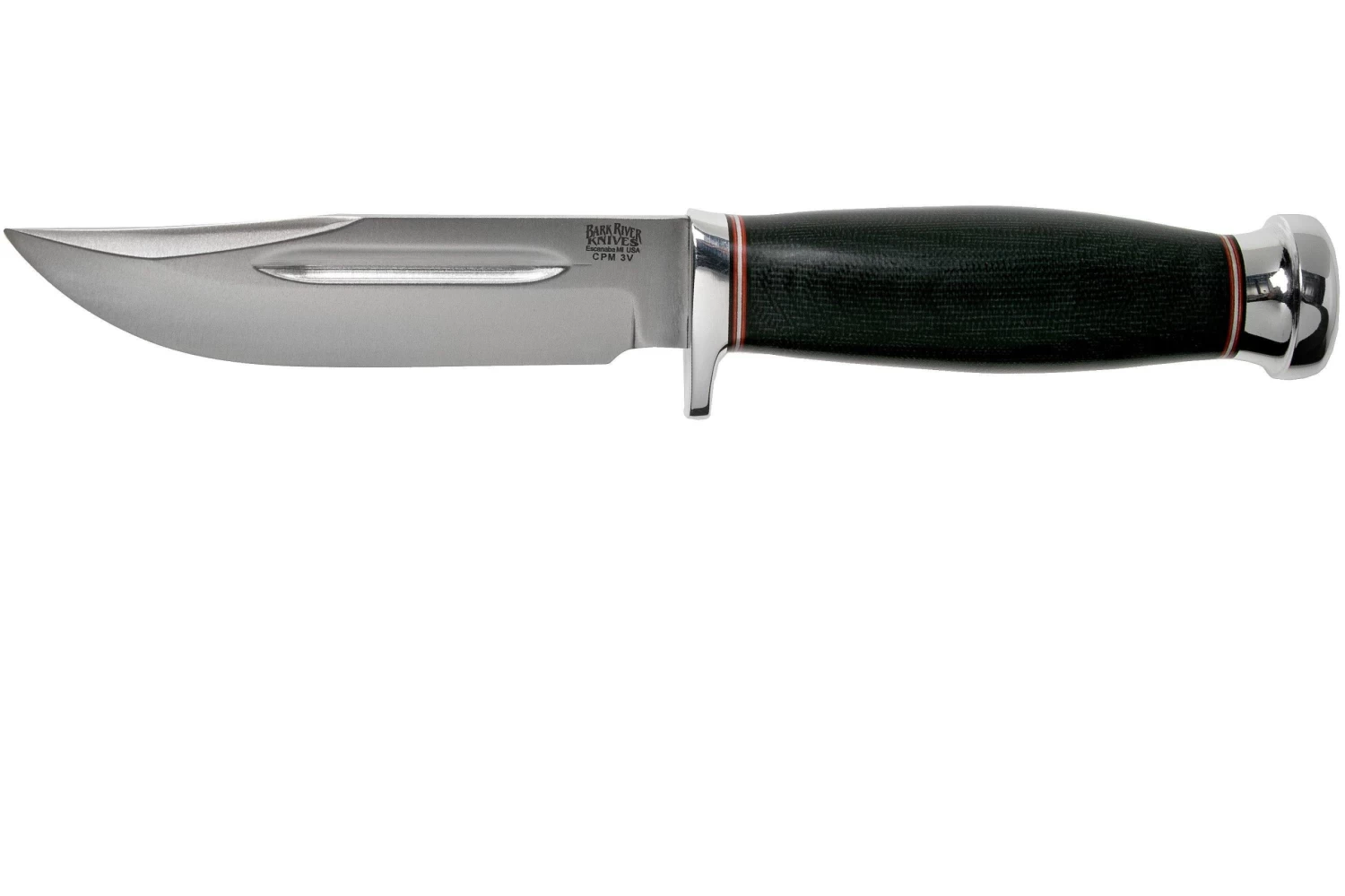 Bark River Boone CPM 3V Black Canvas Micarta, Single Quillion Cuchillo De Exterior
