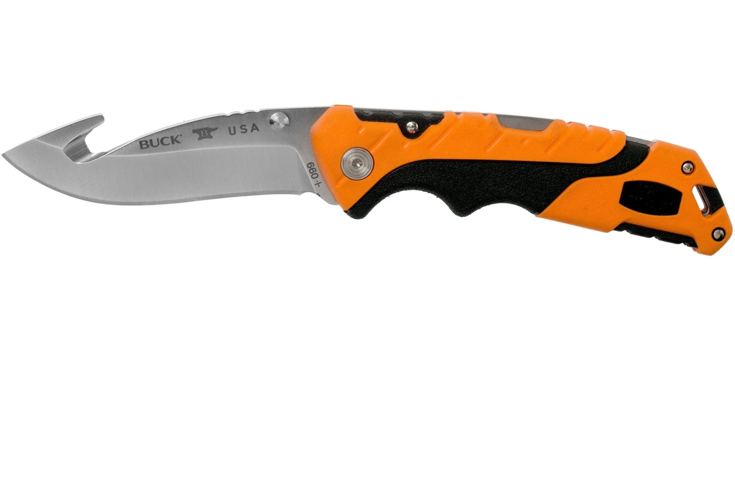 Buck Folding Pursuit Pro Guthook Large 660ORG Orange Cuchillo De Caza