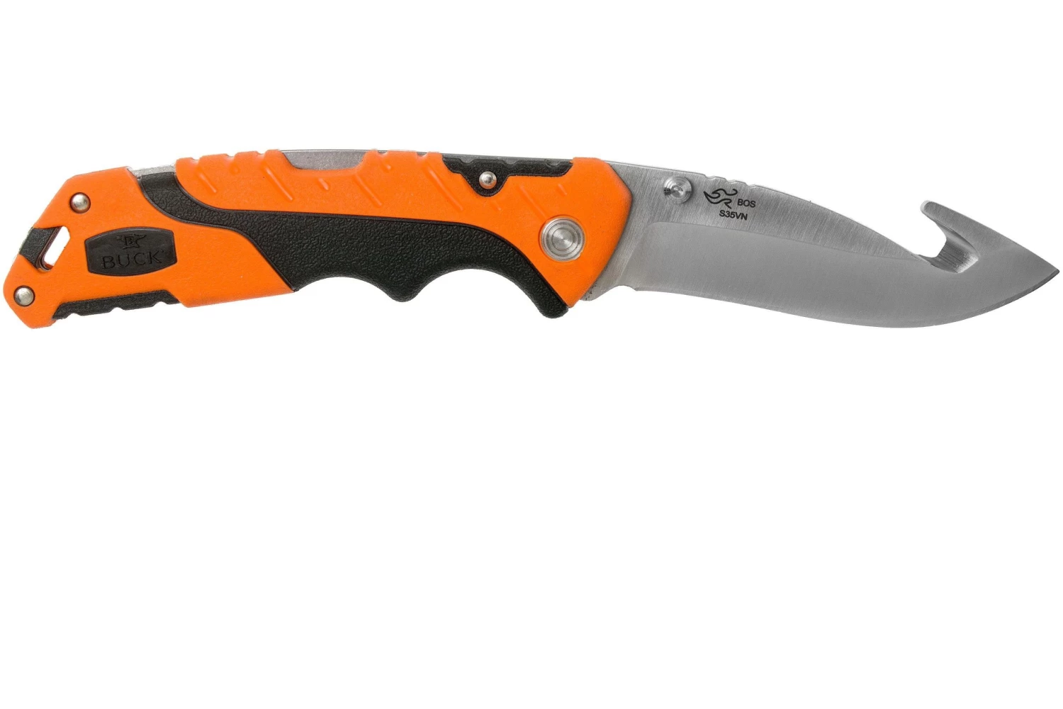 Buck Folding Pursuit Pro Guthook Large 660ORG Orange Cuchillo De Caza - Imagen 2