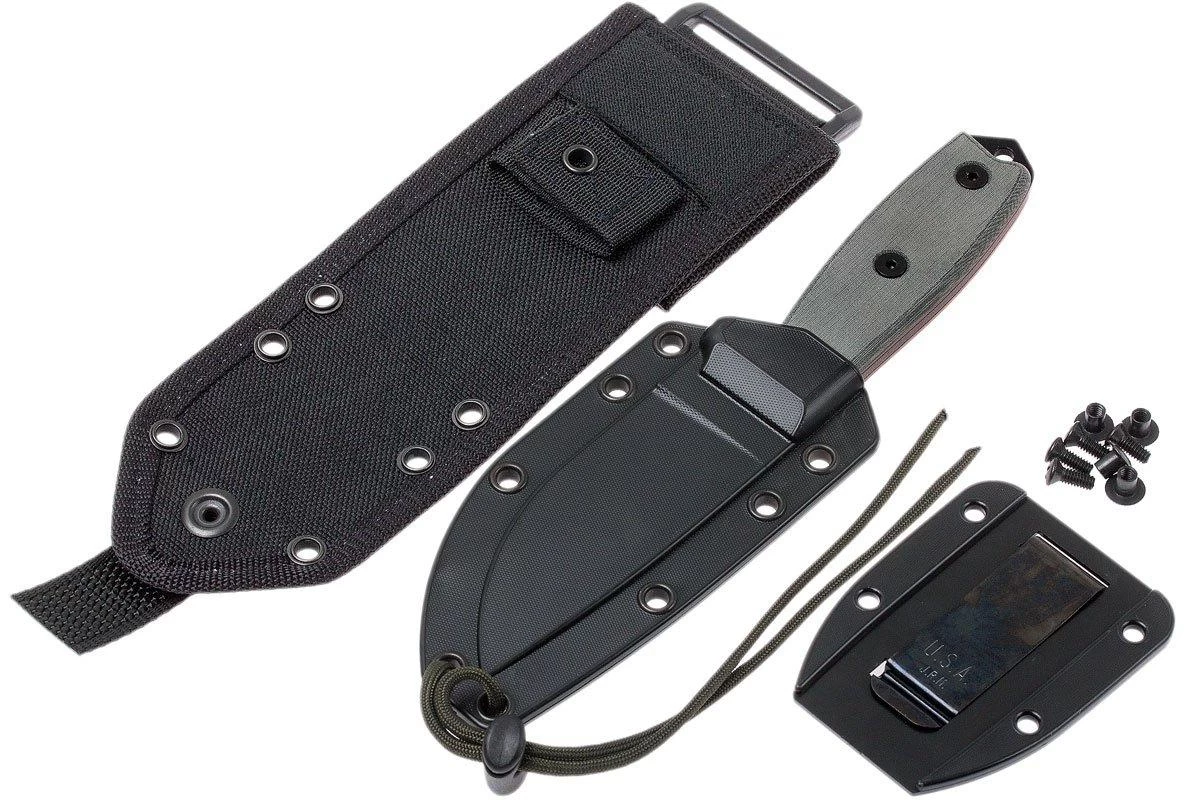 ESEE Model 3 Black Blade, Grey Handle 3P-MB-B Con Funda + Clip Y MOLLE-back - Imagen 8