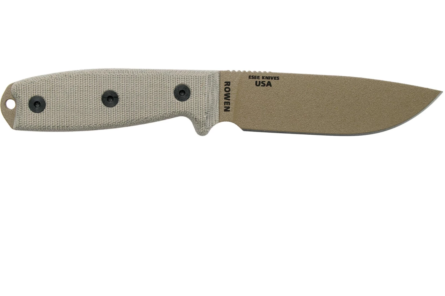 ESEE Model 4 Dark Earth Blade, Grey Handle 4P-MB-DE Con Funda Nera + Clip Y MOLLE-back - Imagen 2