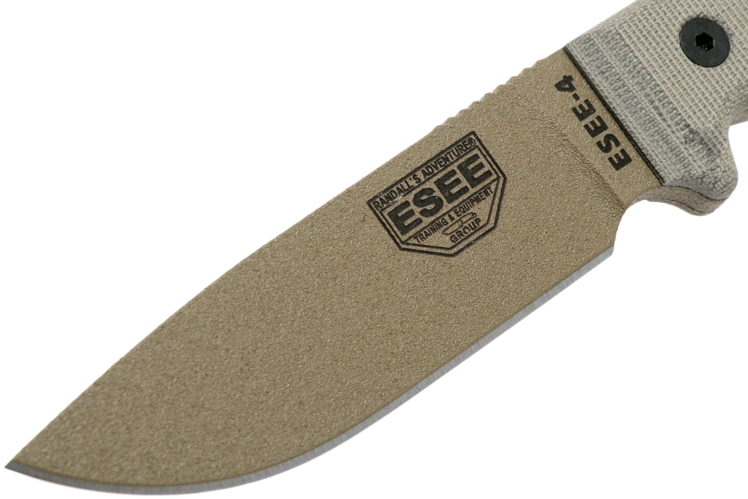 ESEE Model 4 Dark Earth Blade, Grey Handle 4P-MB-DE Con Funda Nera + Clip Y MOLLE-back - Imagen 3
