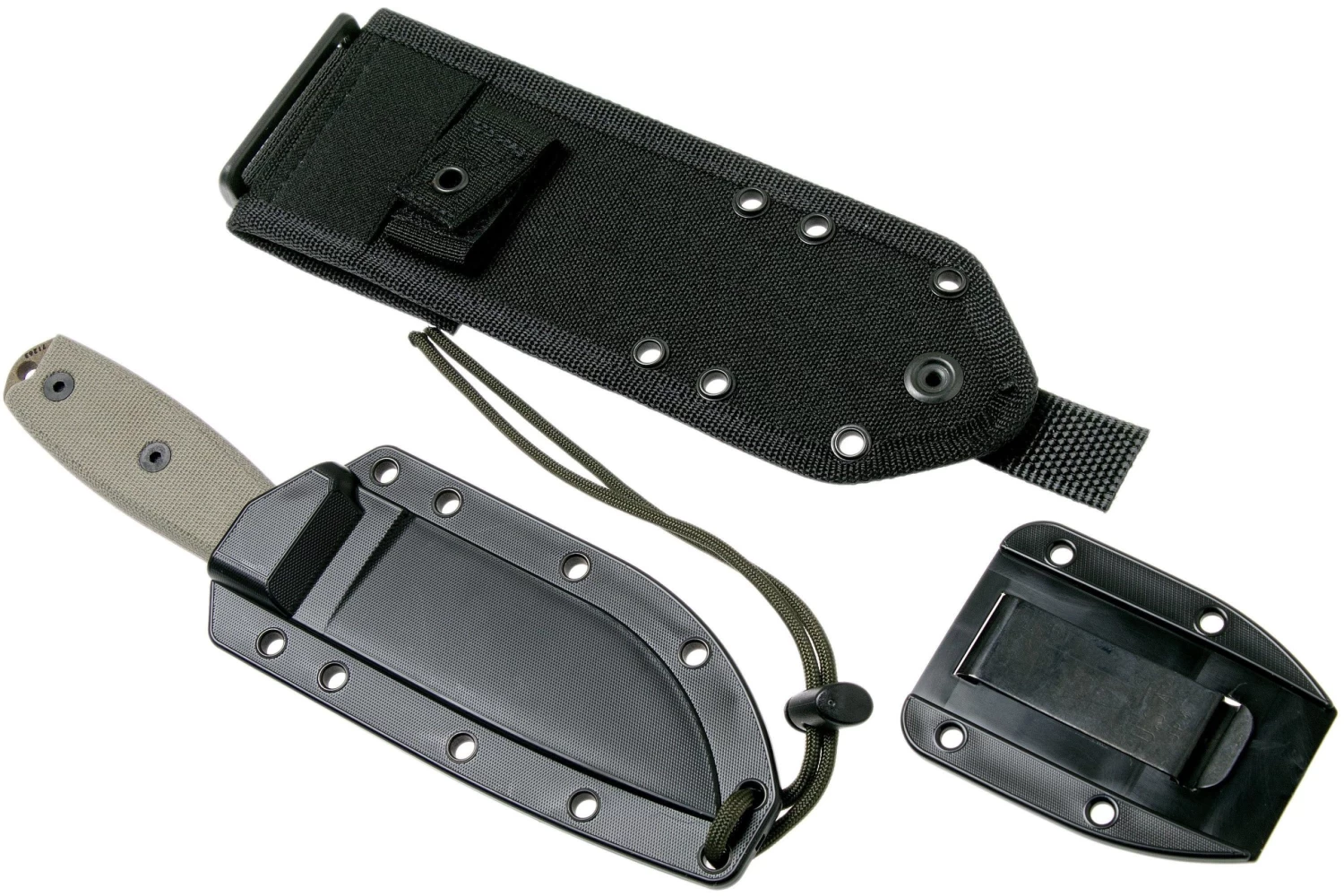 ESEE Model 4 Dark Earth Blade, Grey Handle 4P-MB-DE Con Funda Nera + Clip Y MOLLE-back - Imagen 8