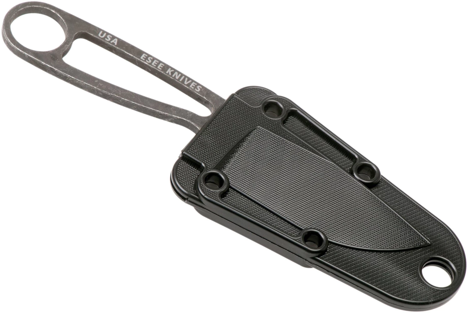 ESEE Izula Black Oxide IZULA-BBO Cuchillo De Cuello Con Funda Negra + Clip De Cinturón - Imagen 5