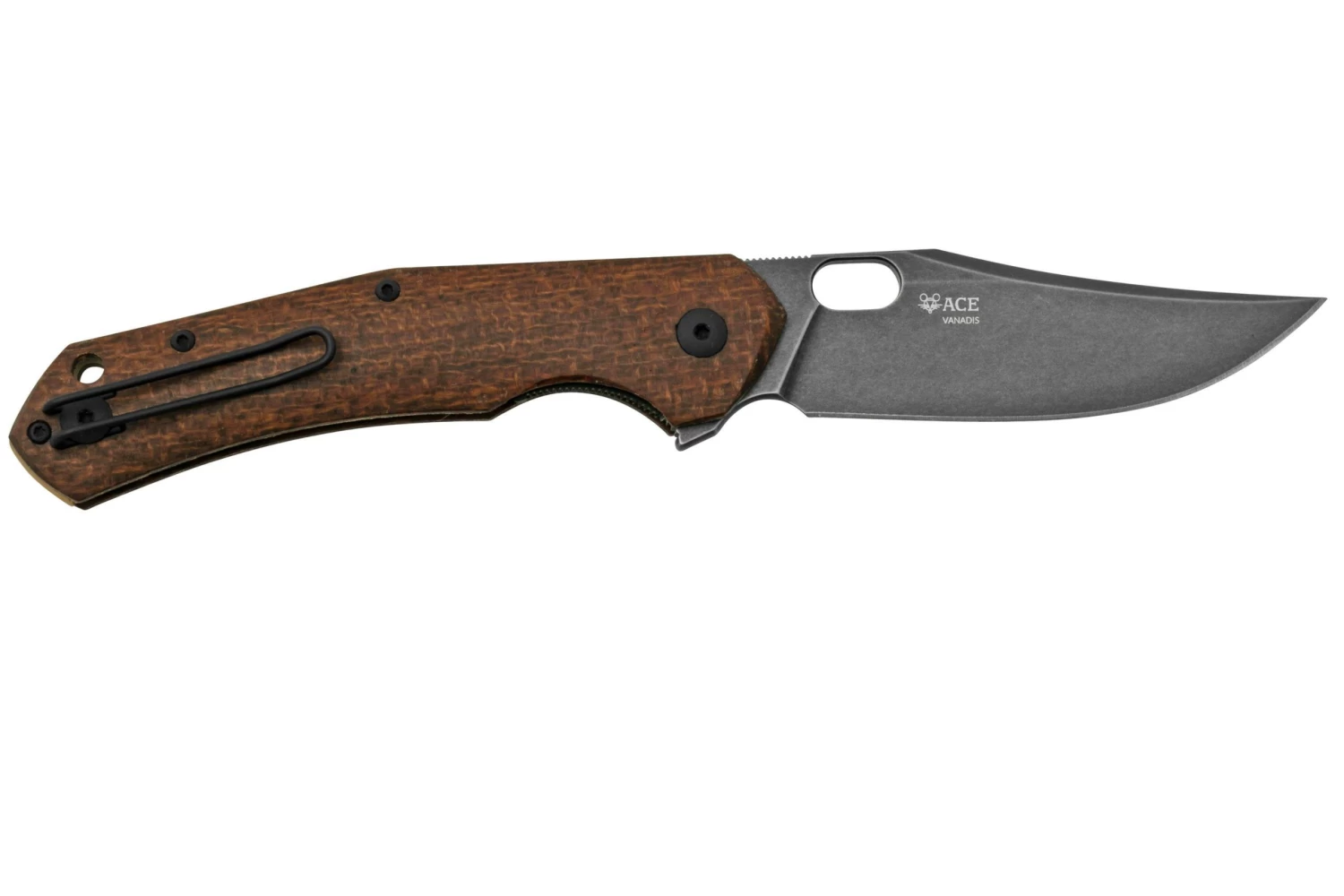 GiantMouse ACE Jutland Burlap Canvas Micarta PVD Vanadis 4E, Navaja - Imagen 2