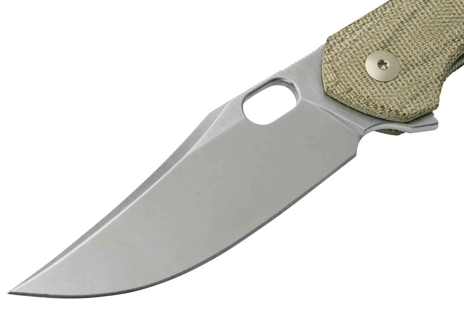 GiantMouse ACE Jutland Green Canvas Micarta Navaja, Ansø En Voxnaes Diseño - Imagen 3