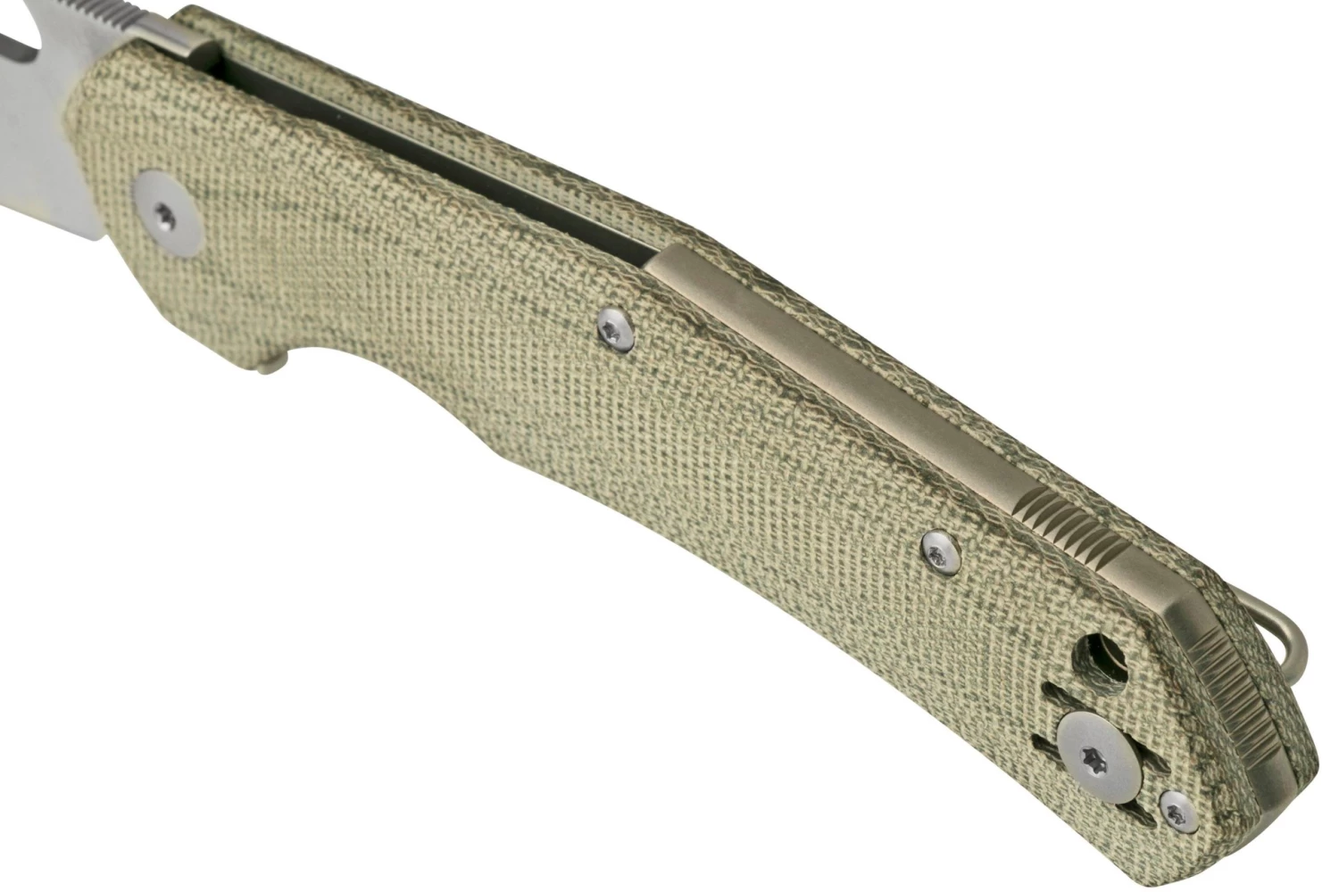 GiantMouse ACE Jutland Green Canvas Micarta Navaja, Ansø En Voxnaes Diseño - Imagen 4