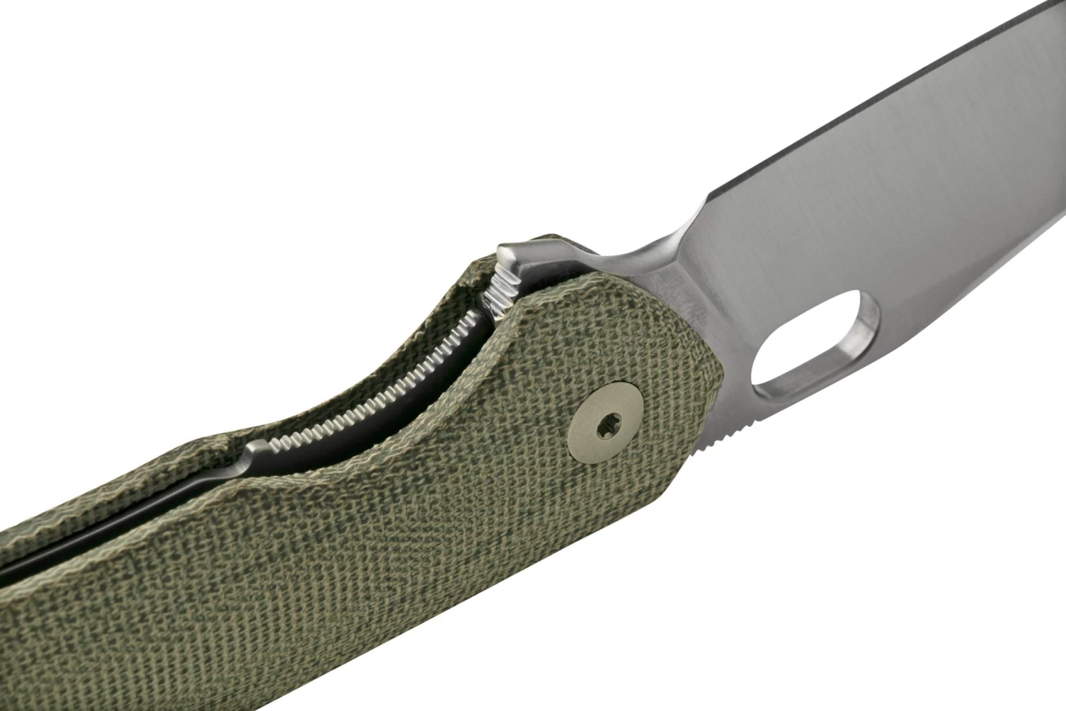 GiantMouse ACE Jutland Green Canvas Micarta Navaja, Ansø En Voxnaes Diseño - Imagen 5