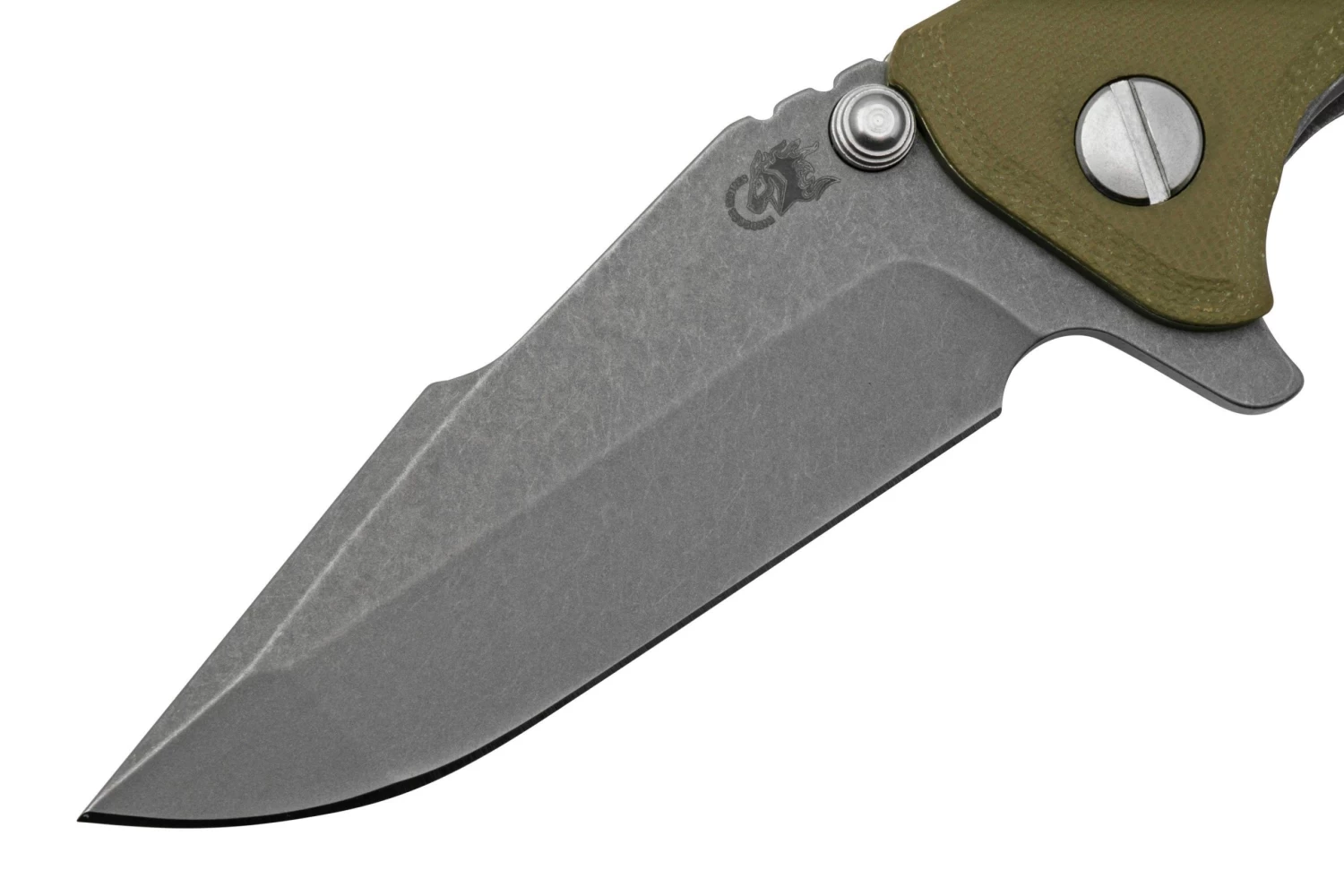 Rick Hinderer Eklipse 3.0" 20CV Working Finish Harpoon Spanto OD Green, Navaja - Imagen 3