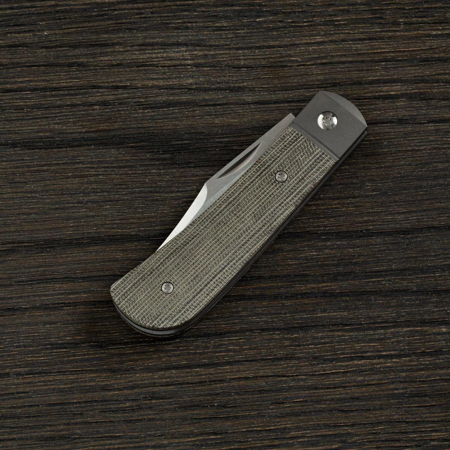 Jack Wolf Benny's Clip Green Canvas Micarta, BENNY-01-GRN, Navaja Slipjoint - Imagen 2