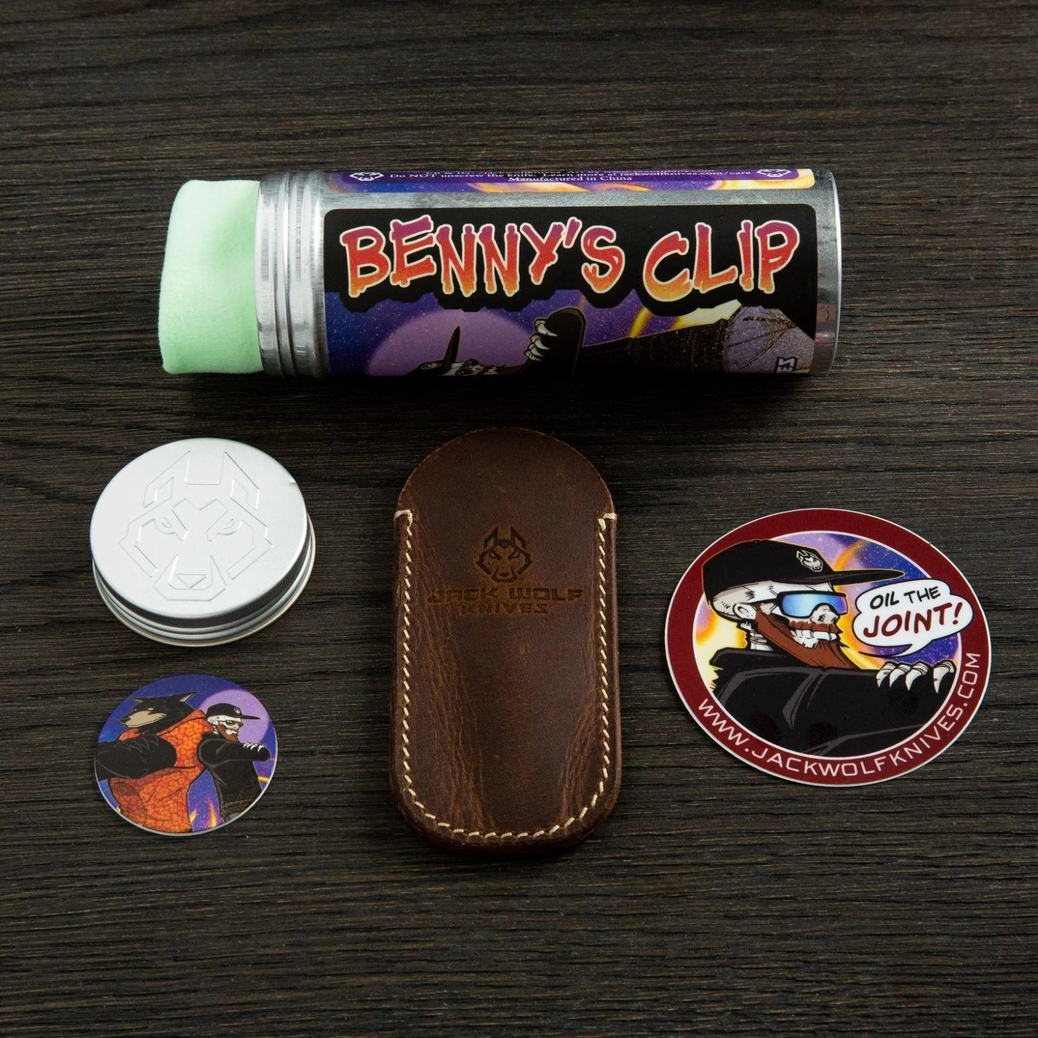 Jack Wolf Benny's Clip Green Canvas Micarta, BENNY-01-GRN, Navaja Slipjoint - Imagen 3
