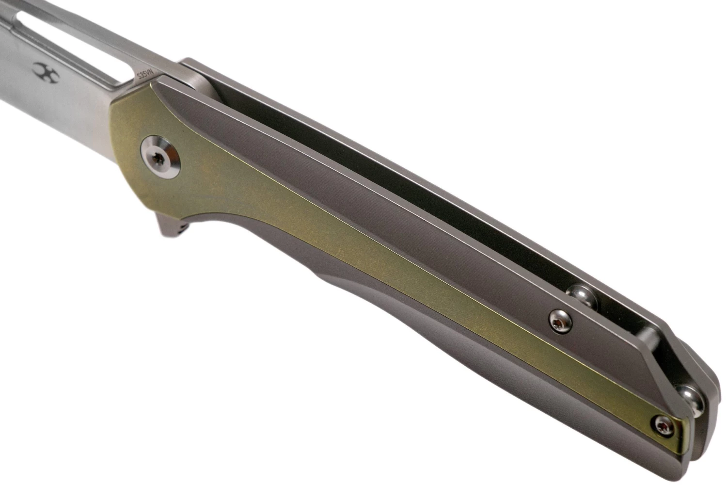 Kansept Shard K1006A2 Titanium, Gold Titanium Inlay Navaja, Kim Ning Design - Imagen 7