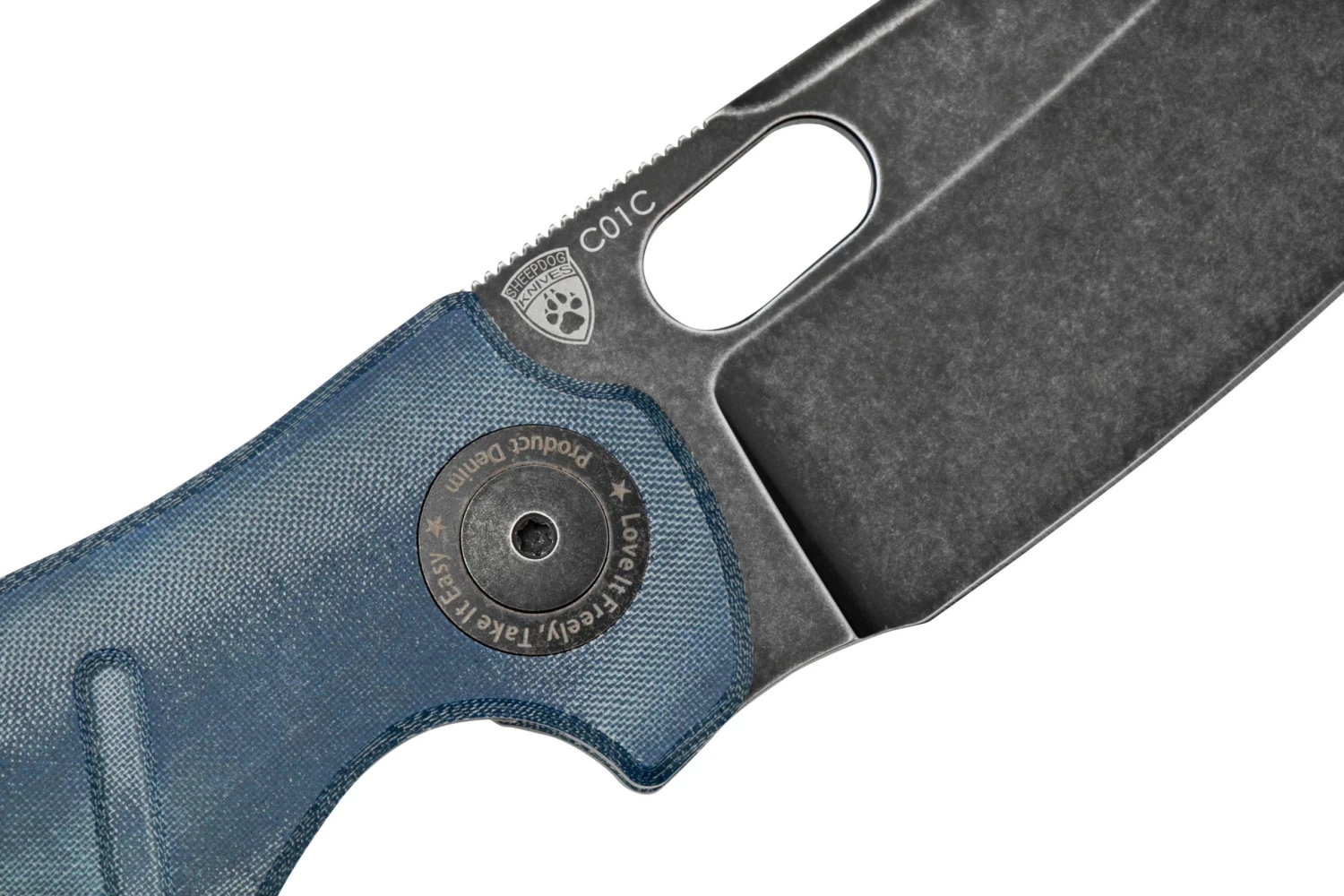 Kizer Vanguard C01C V4488C2 Denim Micarta Navaja, Diseño Sheepdog - Imagen 5