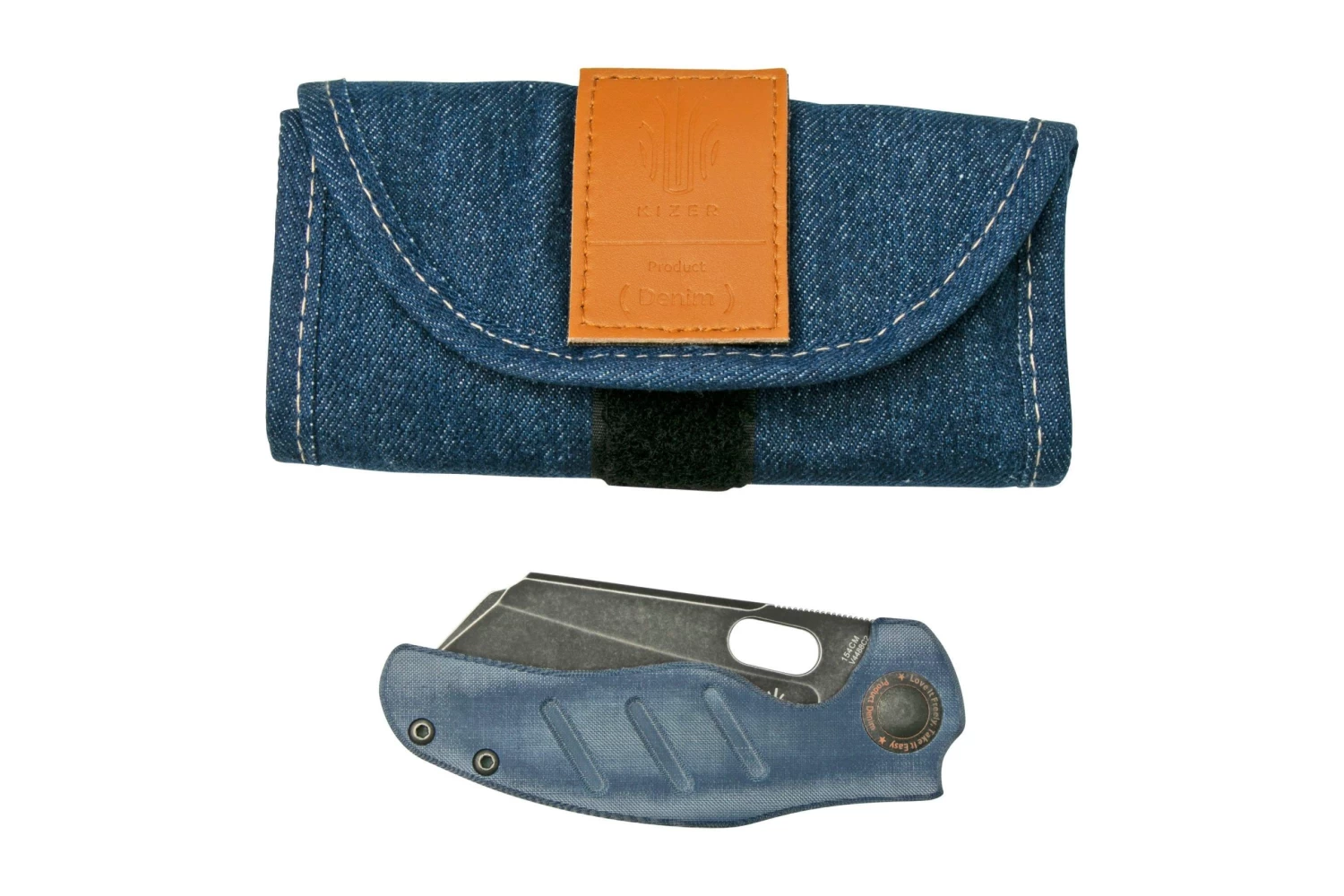 Kizer Vanguard C01C V4488C2 Denim Micarta Navaja, Diseño Sheepdog - Imagen 7