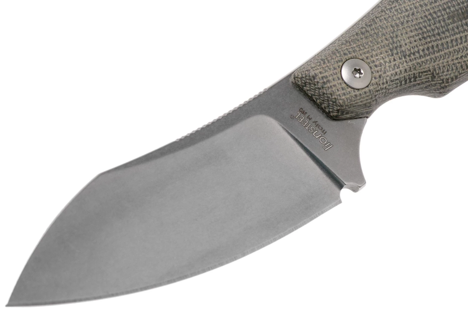 LionSteel H1 Skinner CVG Green Canvas Micarta Cuchillo Fijo, Tommaso Rumici Design - Imagen 3
