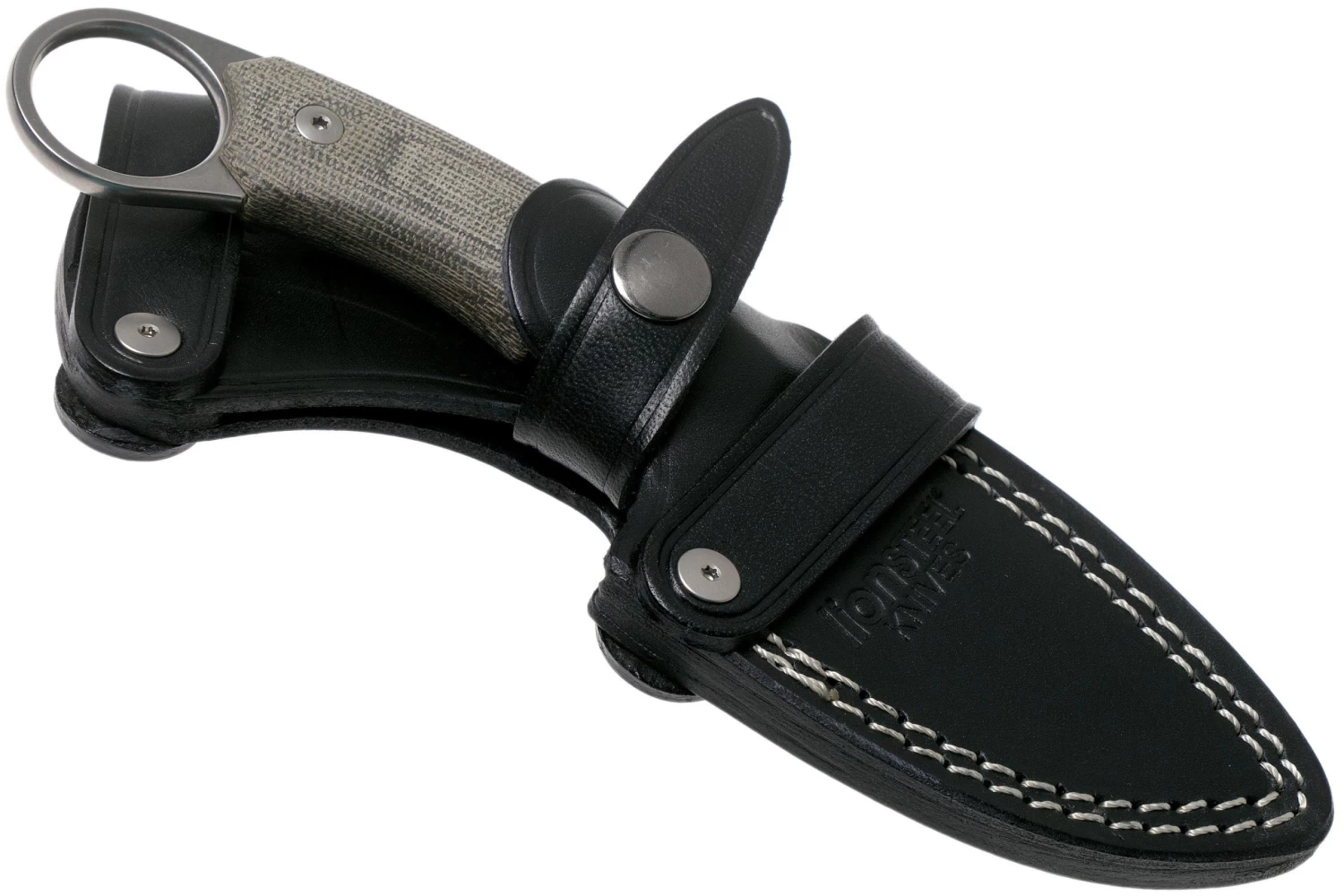LionSteel H1 Skinner CVG Green Canvas Micarta Cuchillo Fijo, Tommaso Rumici Design - Imagen 6