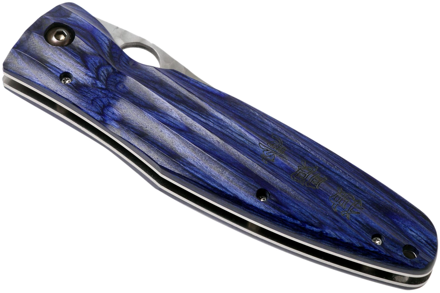 Mcusta MC-0186G Sengoku Date Masamune, Madera De Pakka Azul, Cuchillo De Caballero - Imagen 4