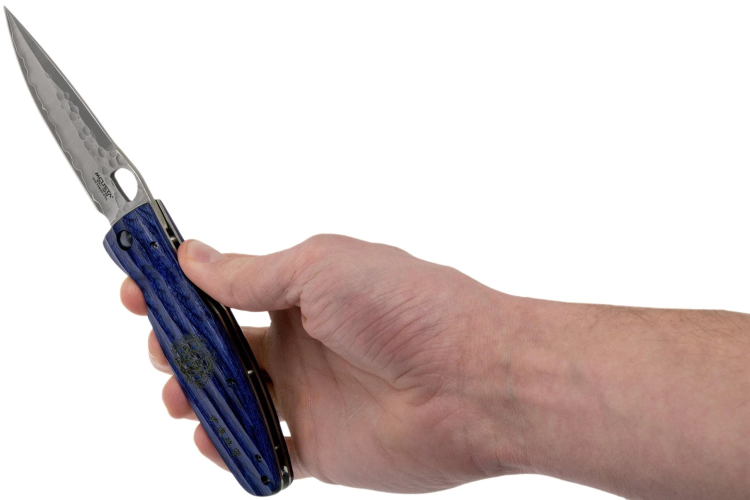 Mcusta MC-0186G Sengoku Date Masamune, Madera De Pakka Azul, Cuchillo De Caballero - Imagen 8