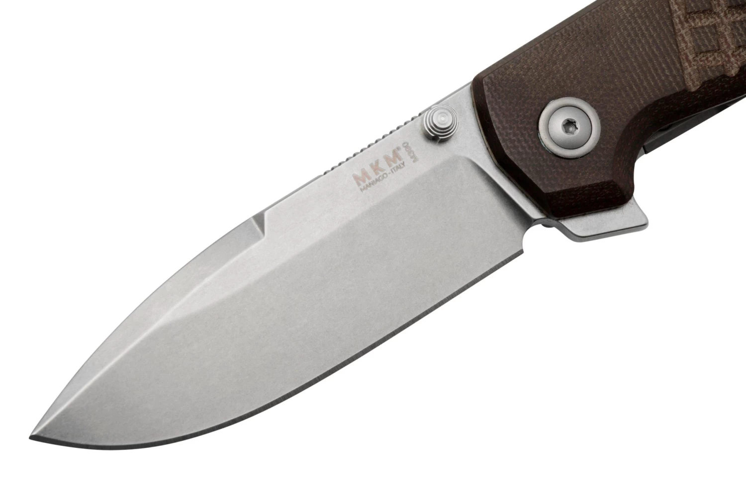 MKM Maximo MM-BUCT Burgundy Canvas Micarta Navaja, Diseño De Bob Terzuola - Imagen 3