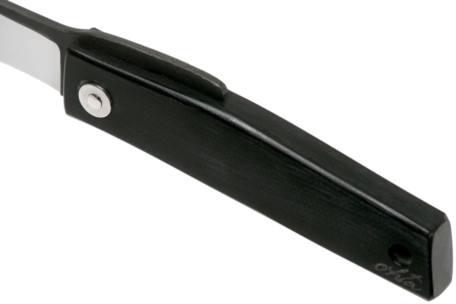 Ohta FK5 Higonokami-navaja, Black Canvas Micarta - Imagen 7
