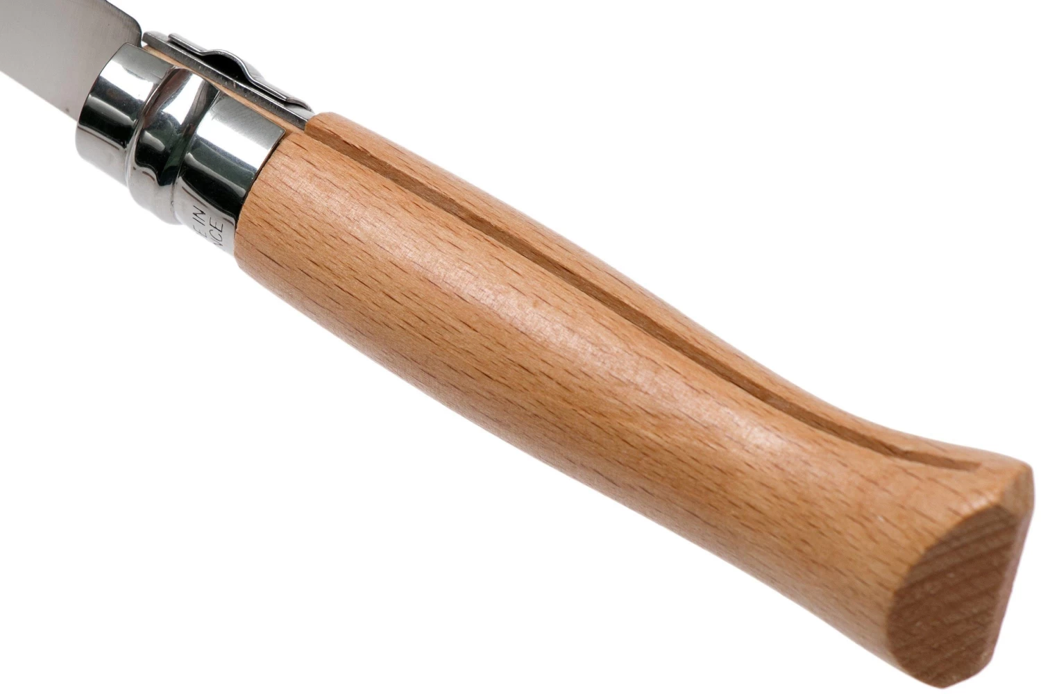 Opinel Navaja No. 8 Classic, Acero Inoxidable, Con Funda De Cuero, Madera De Haya - Imagen 5