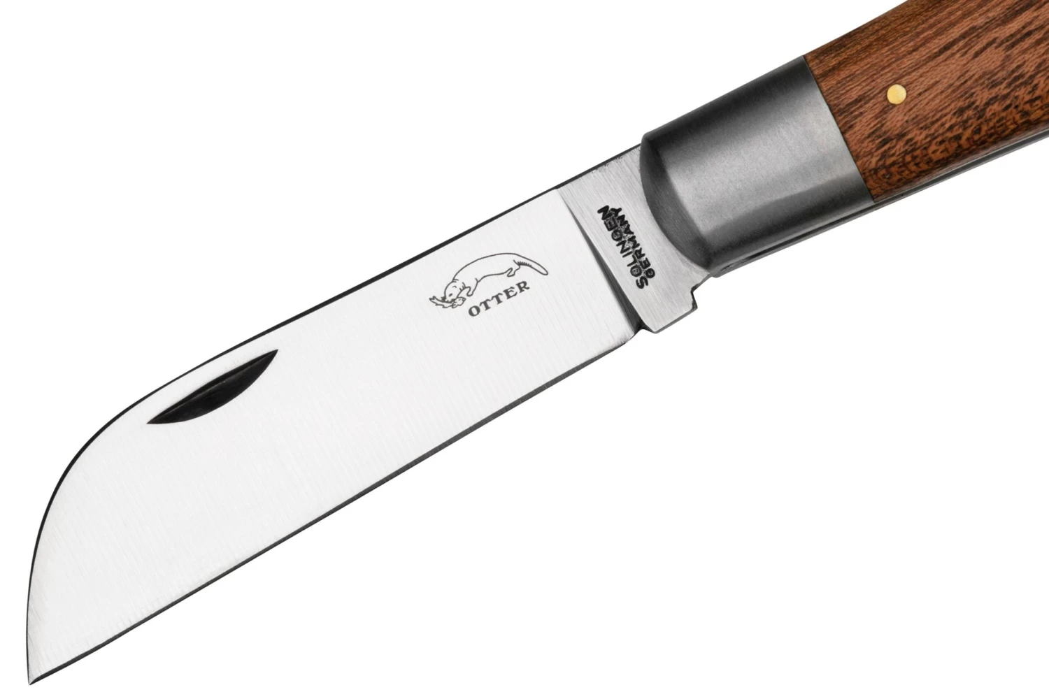 Otter Anchor Knife 173 Large Carbon, Sapeli, Brass Anchor, Navaja - Imagen 3