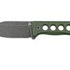 QSP Knife Canary QS141-C2 Blackwashed, Black Green G10, Cuchillo De Cuello