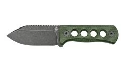 QSP Knife Canary QS141-C2 Blackwashed, Black Green G10, Cuchillo De Cuello