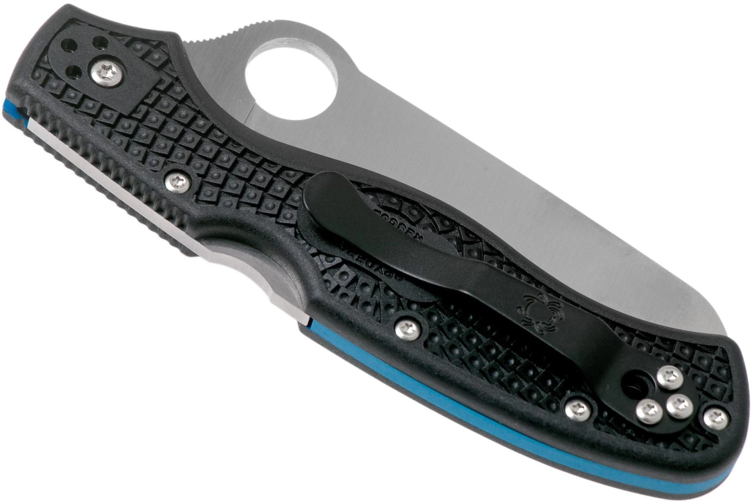 Spyderco Rescue 3 Thin Blue Line C14FSBKBL3 Cuchillo De Rescate De Sierra - Imagen 4