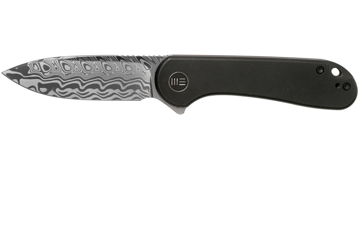 WE Knife Elementum WE18062X-DS1 Damasteel, Black Titanium Navaja